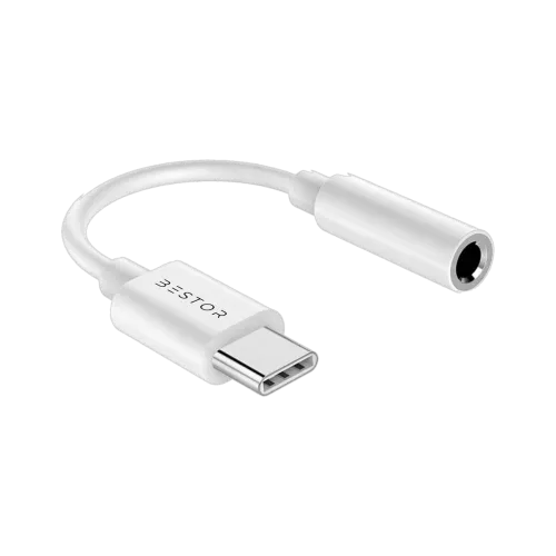 Image of Bestor White USB-C to 3.5mm Audio Jack Converter