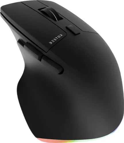 Image of Bestor Wireless Rechargeable Mouse with LED Lights (Black)