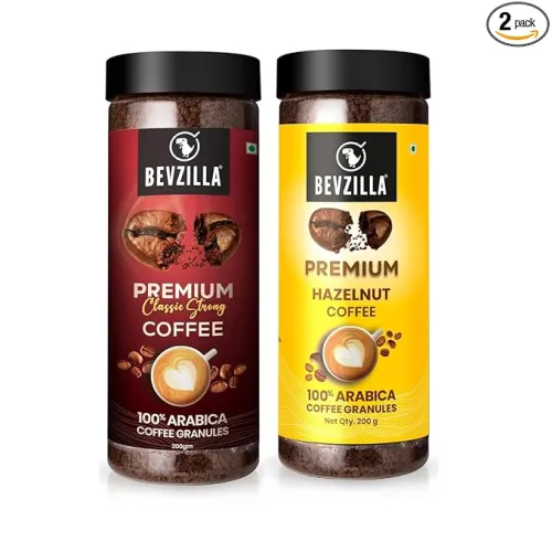 Image of Bevzilla 200 Gram Classic & 200 Gram Hazelnut Instant Coffee Powder
