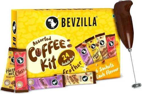 Image of Bevzilla 24 Assorted Coffee Powder Sachet with Frother