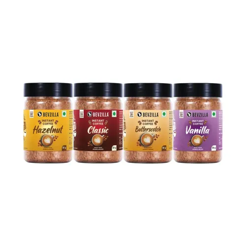 Image of Bevzilla 50 Grams X 4 Flavoured Instant Coffee Powder Pack 