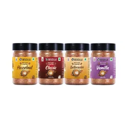 Bevzilla 50 Grams X 4 Flavoured Instant Coffee Powder Pack Box of Colombian Gold, Hazelnut, Vanilla & Butterscotch | Arabica Beans|Perfect for espresso, latte & cappuccino| Enjoy Hot & Cold....