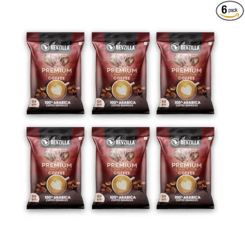 Image of Bevzilla 6X50g Classic Strong Coffee Powder|Ideal for Espresso, Latte & Cappuccino | Perfect for Hot & Cold Coffee