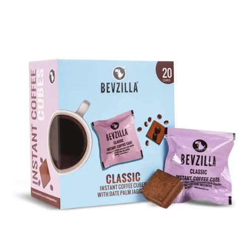 Image of Bevzilla 20 Classic Instant Coffee Cubes | Made with Date Palm Jaggery & Arabica Beans | No Refined Sugar | Classic Stro
