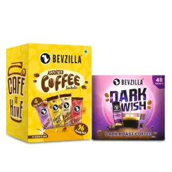Bevzilla 48 Sachets Dark Wish Instant Coffee Powder (48 X 2g Sachets) X 96 Assorted Instant Coffee Powder Sachets (96 X 