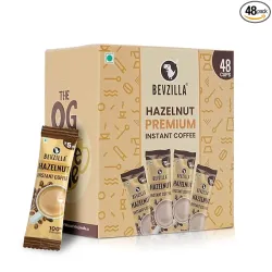 Bevzilla Hazelnut Instant Coffee Sachets – 48 Pack