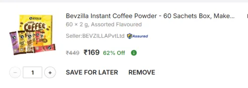 Image of Bevzilla Instant Coffee Powder 60 Sachets 