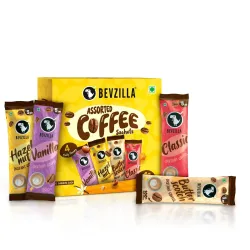 Bevzilla Instant Coffee Powder Sachets (4 Flavours) - 96 Grams * Pack of 48