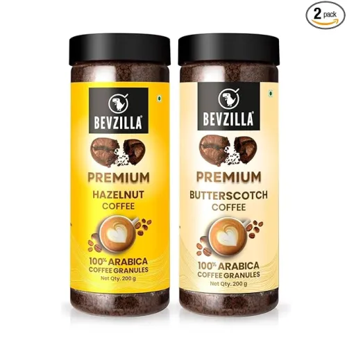 Image of Bevzilla Instant Coffee Powder 200g Hazelnut + 200g Butterscotch
