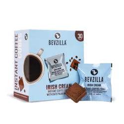 Bevzilla 30 Irish Cream Flavor Instant Coffee Cubes | Made with Date Palm Jaggery & Arabica Beans | No Refined Sugar | N