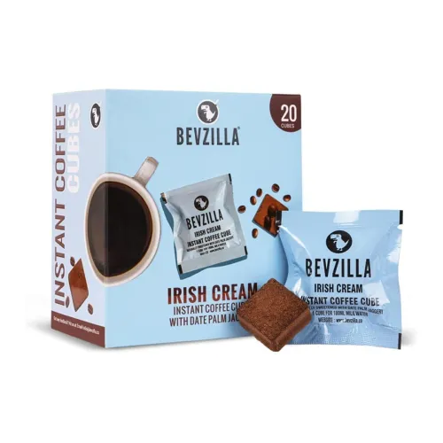 Image of Bevzilla 20 Irish Cream Instant Coffee Cubes |Made with Date Palm Jaggery & Arabica Beans | Zero Refined Sugar | Real In