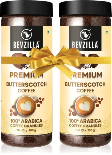 Image of Bevzilla Pack Of 200 Gram x 2 Instant (Butterscotch) Coffee Powder Instant Coffee (2 x 200 g, Butterscotch Flavoured)