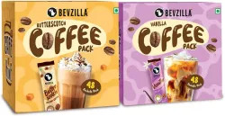 Bevzilla Instant Coffee Powder Assorted Flavours, 192g Pack of 96