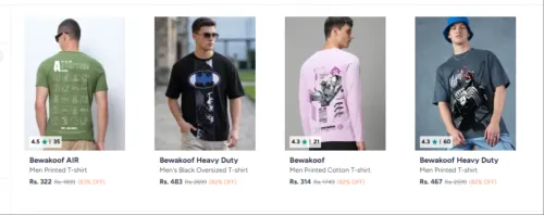 Image of Bewakoof at minimum 82% Discount