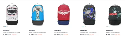 Image of Bewakoof Backpacks upto 79% Discount