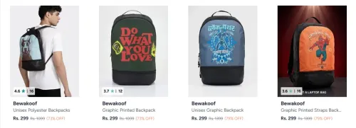 Image of Bewakoof Backpacks up to 79% Discount