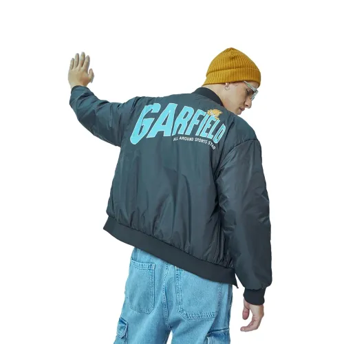 Image of Bewakoof × Garfield Men’s Oversized Nylon Puffer Jacket