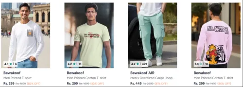 Image of Bewakoof Men's Clothing up to 80% Discount