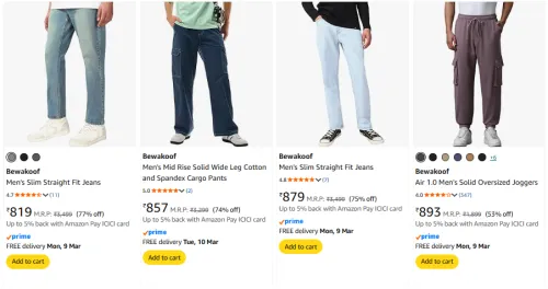 Image of Bewakoof Men's Jeans starting @ ₹819