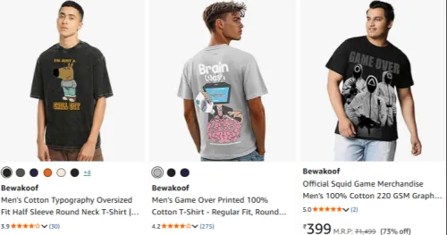Image of Bewakoof Men's Shirt Minimum 70% Discounts 