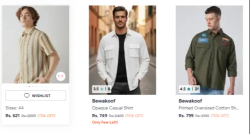 Image of Bewakoof Men's Shirt Upto 76% Discounts 