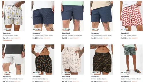 Image of Bewakoof men's shorts up to 75% Discount 
