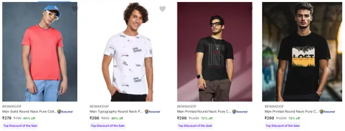 Image of BEWAKOOF Men T-Shirt Starting @ ₹279