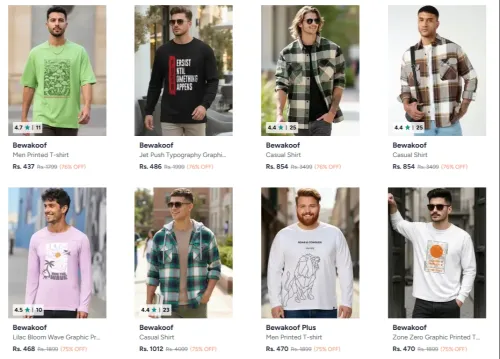 Image of Bewakoof Men's Cloths Up to 79% Discount