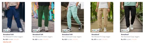 Image of Bewakoof Men's Joggers upto 77% Discount