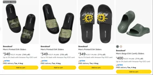 Image of Bewakoof Men's Sliders at minimum 70% Discount