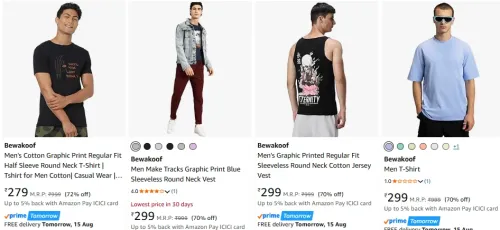 Image of Bewakoof Men's T-shirts up to 70% Discount