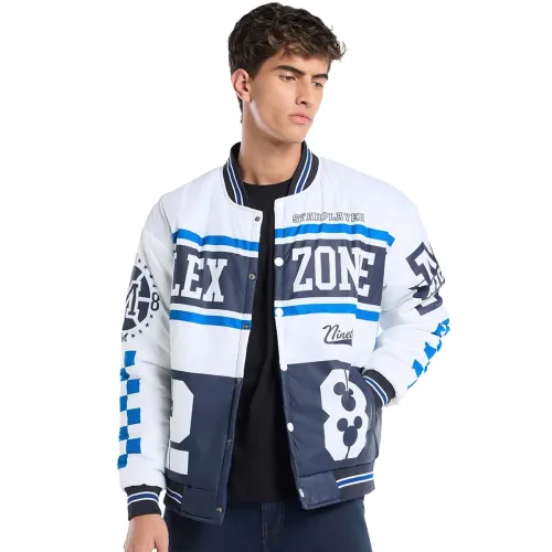 Image of Bewakoof Official Disney Oversized Fit Full Sleeve Stand Collar Nylon Jacket