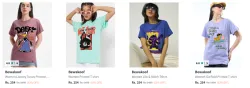 Bewakoof Womens T-shirts at minimum 80% Discount