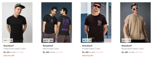 Image of Bewkoof Men T-shirt Starting @ ₹251