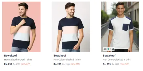 Image of Bewkoof Men T-shirt Starting @ ₹299