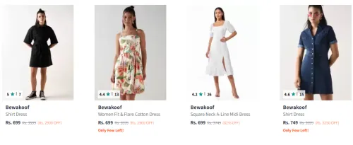 Image of Bewkoof Women Dress Minimum 80% Discount