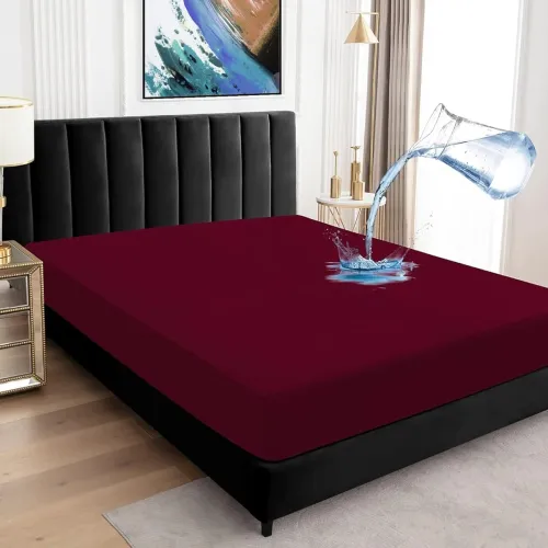 Image of BeyBee 100% Waterproof Interlock Mattress Protector (Size-78 * 36, Maroon)