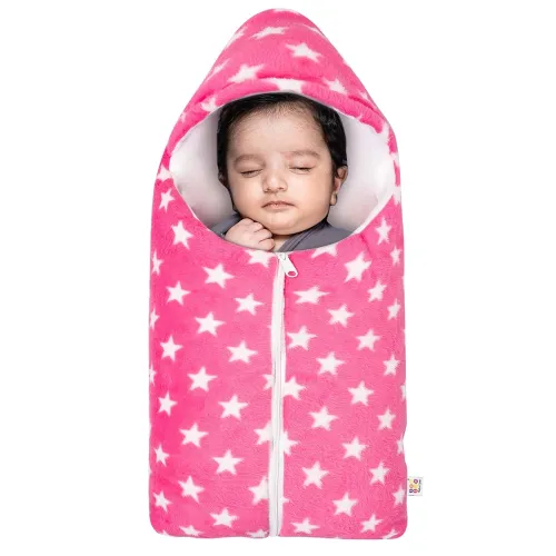 Image of BeyBee Super Soft Lightweight Baby Blanket Zipper with Hood | for New Born