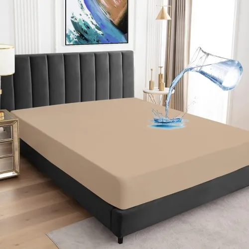 Image of BeyBee 100% Waterproof Premium Cotton Terry Mattress Protector | Breathable, Hypoallergenic, Washable & 2X Absorbency | 