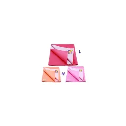 Beybee Waterproof Bed Protector Dry Sheet Gifts Pack, Salmon Rose / Pink / Peach (Pack of 3, Medium -2, Large - 1)