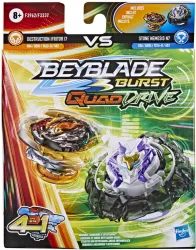 BEYBLADE Burst QuadDrive Destruction Ifritor I7 & Stone Nemesis N7 Spinning Top Dual Pack (Multicolor)