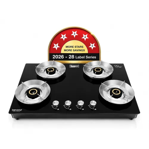 Image of Beyond Appliances Quantum 4 Burner | Gas Saver Stove | 5 Star Energy Rated