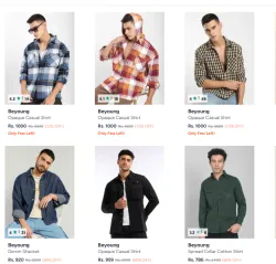 Beyoung Mens Shirts Upto 72%  Discount