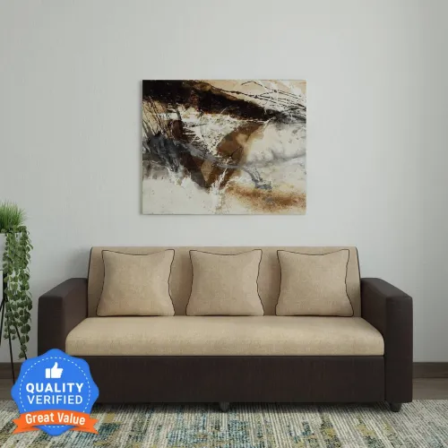 Image of Bharat Lifestyle Tulip Fabric 3 Seater Sofa