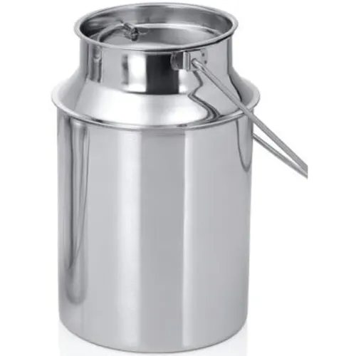 Image of BHATI Stainless Steel Milk Storage Can with Lid - (Silver) (5 Ltr)