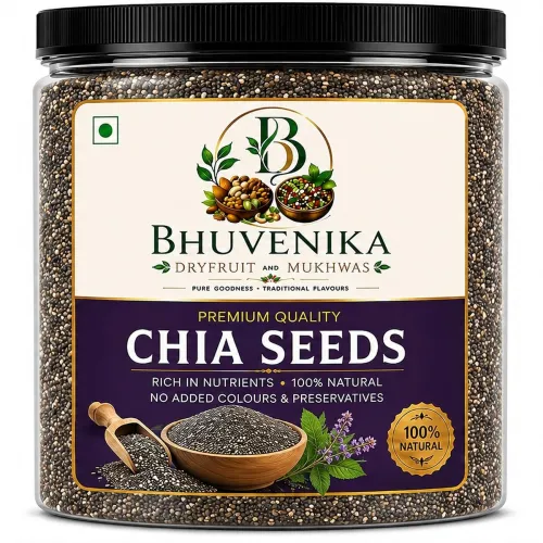 Image of Bhuvenika Dry Fruits & Mukhwas Premium Chia Seeds 1Kg | Natural Hydrator for Summers | High Protein & High Fibre Seeds f