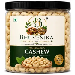 Bhuvenika Dry Fruits & Mukhwas Premium Cashew Nuts 500gm | Dry Fruits and Nuts Plain Kaju | 100% Unpolished | Crunchy & Fresh | Rich In Protein, Magnesium & Phosphorus Perfect for Gifting