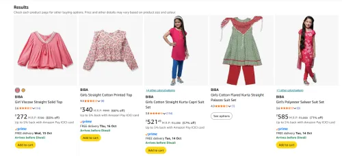 Image of BIBA Girls Clothing Upto 60% Off