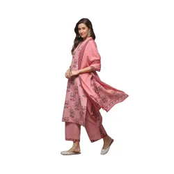 BIBA Women Cotton Straight Kurta Palazzo