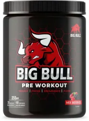Big Bull BigBull Hardcore Pre-Workout [30-60 Serving, 255g] Free Shaker Energy Drink (255 g, Mix Berries Flavored)